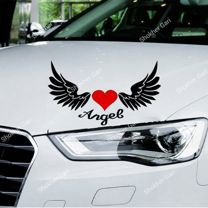 Car Angel Heart And Wing Car Stickers