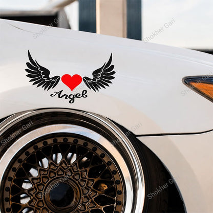 Car Angel Heart And Wing Car Stickers