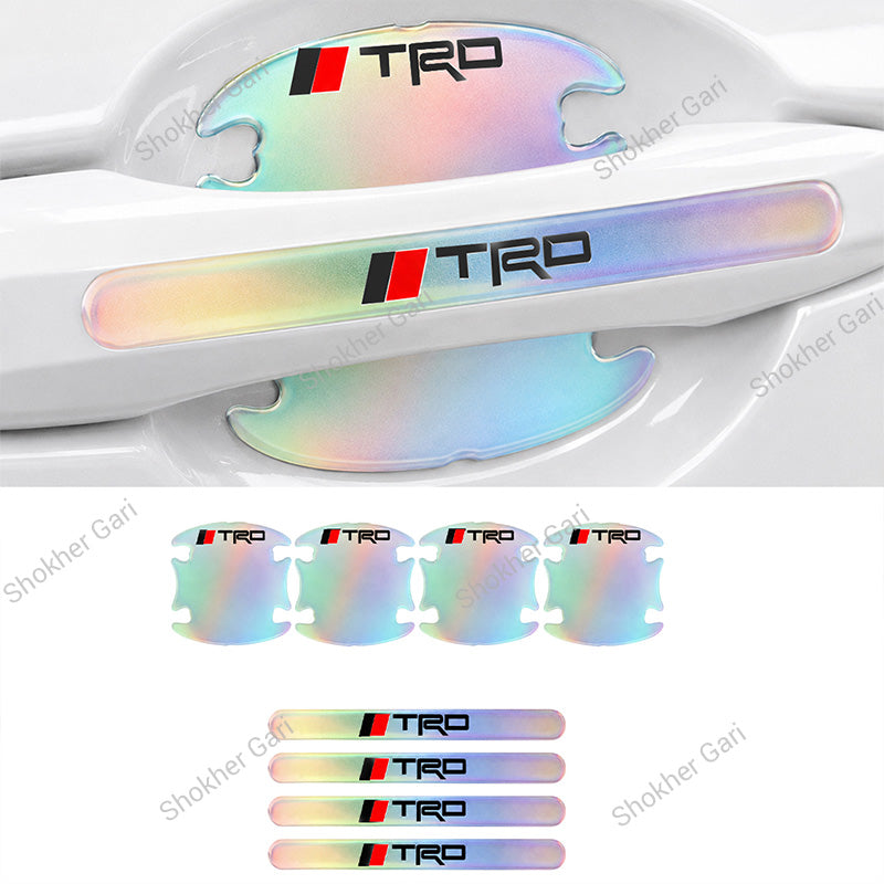 Car Door Handle Protective Sticker Multi Color Replective 8 Pcs