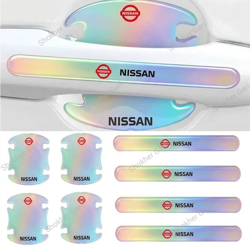 Car Door Handle Protective Sticker Multi Color Replective 8 Pcs
