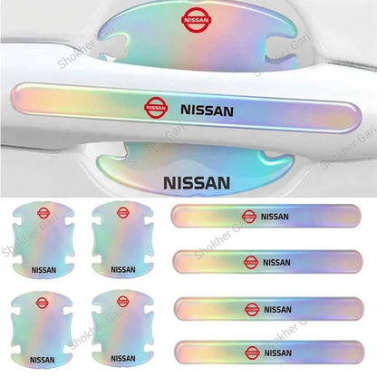 Car Door Handle Protective Sticker Multi Color Replective 8 Pcs