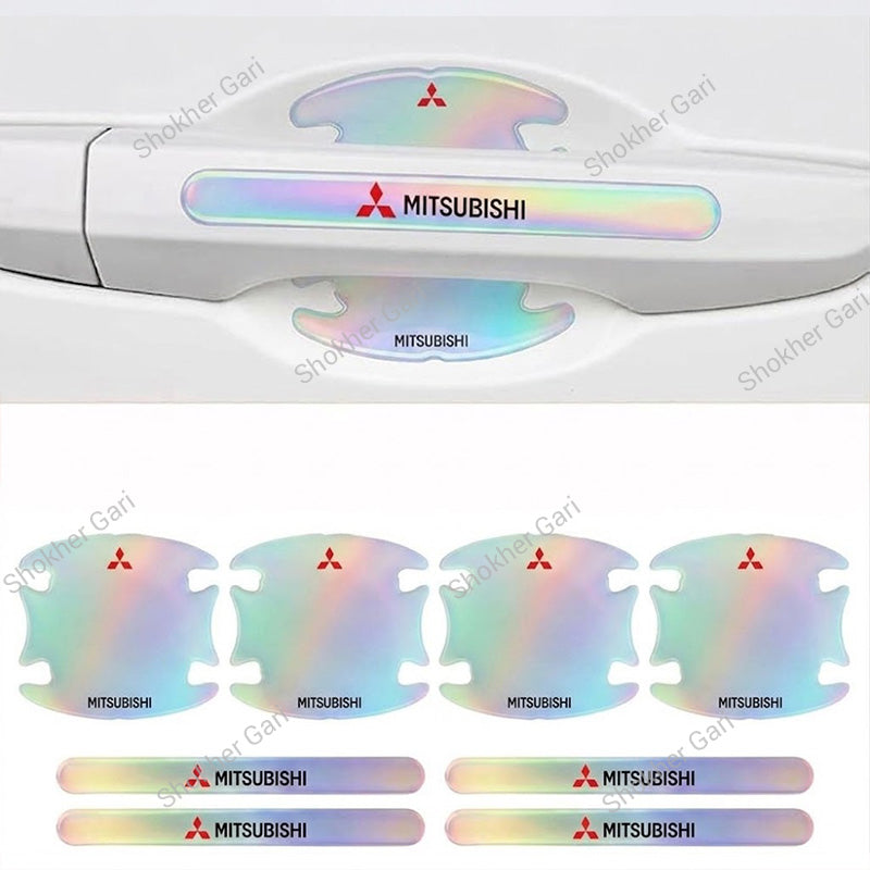 Car Door Handle Protective Sticker Multi Color Replective 8 Pcs