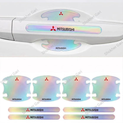 Car Door Handle Protective Sticker Multi Color Replective 8 Pcs