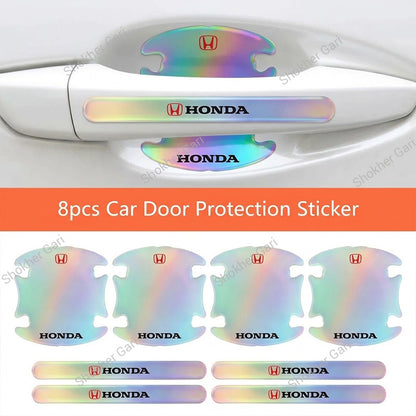 Car Door Handle Protective Sticker Multi Color Replective 8 Pcs