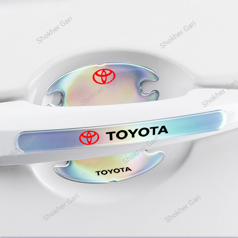 Car Door Handle Protective Sticker Multi Color Replective 8 Pcs