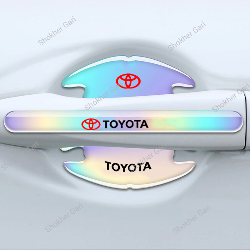 Car Door Handle Protective Sticker Multi Color Replective 8 Pcs