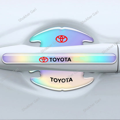 Car Door Handle Protective Sticker Multi Color Replective 8 Pcs