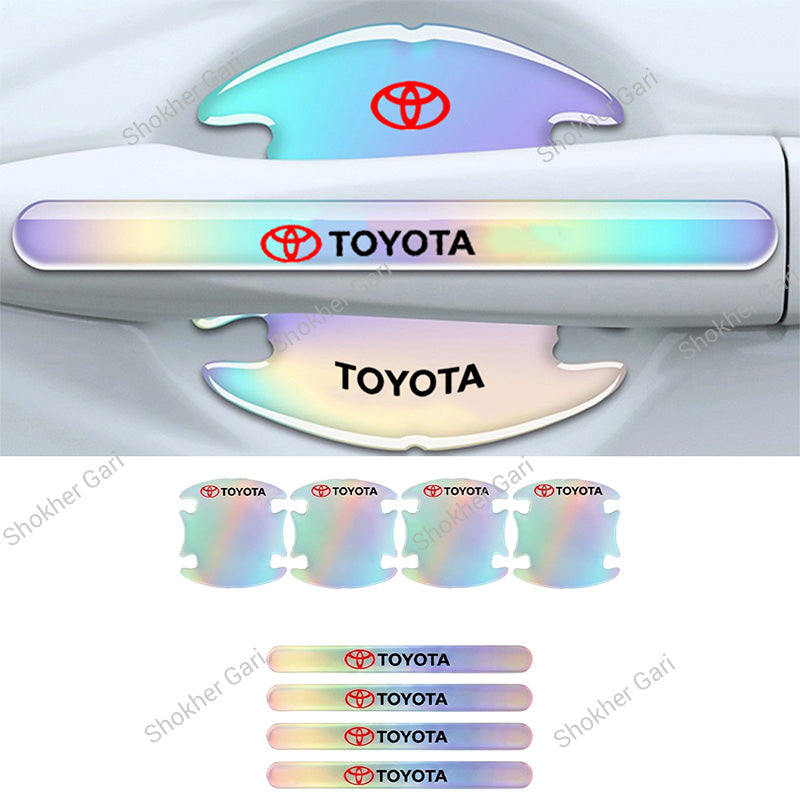 Car Door Handle Protective Sticker Multi Color Replective 8 Pcs