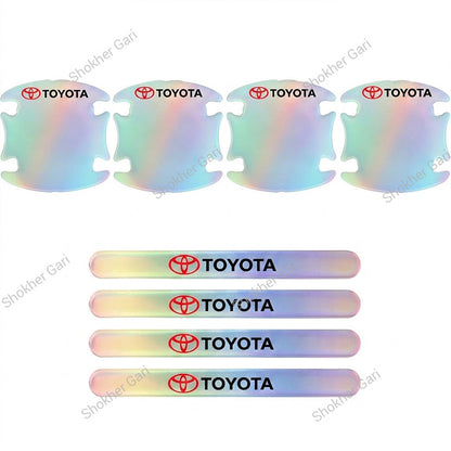 Car Door Handle Protective Sticker Multi Color Replective 8 Pcs