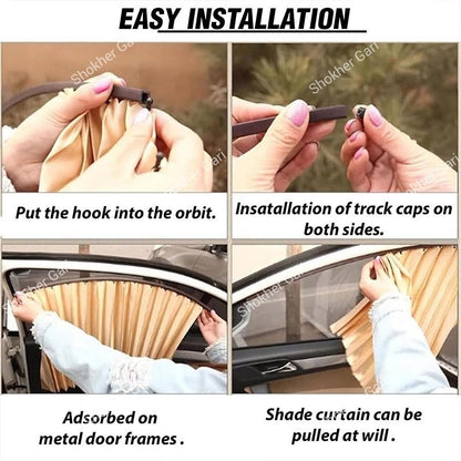 Car Magnetic Side Window Sunshade Curtains Set of 4