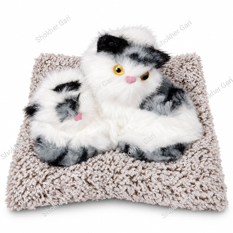 Car Dashboard And Office Sleeping Cat Plush Toy With Press Simulation Sound