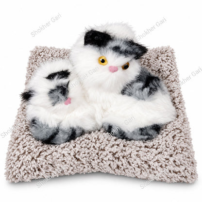 Car Dashboard And Office Sleeping Cat Plush Toy With Press Simulation Sound