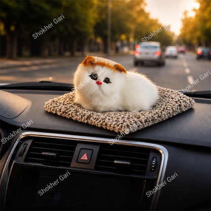 Car Dashboard And Office Sleeping Cat Plush Toy With Press Simulation Sound