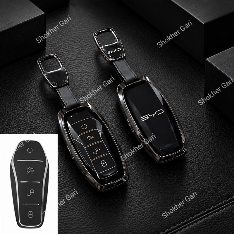 M/Y BYD Car Metal Remote Cover with keyring