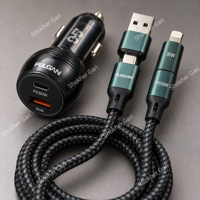 Car Pugan Charger With Cable 80W Fast Charging
