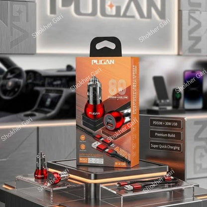 Car Pugan Charger With Cable 80W Fast Charging