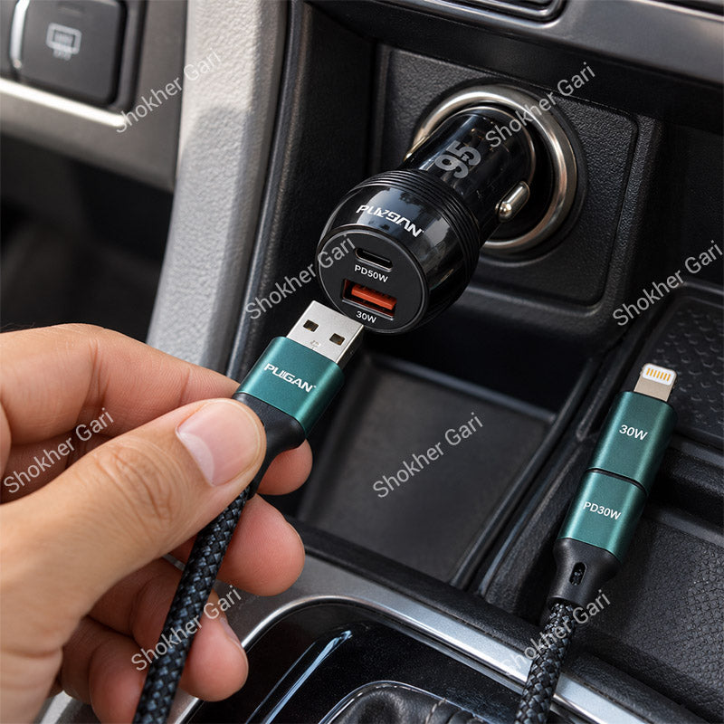 Car Pugan Charger With Cable 80W Fast Charging