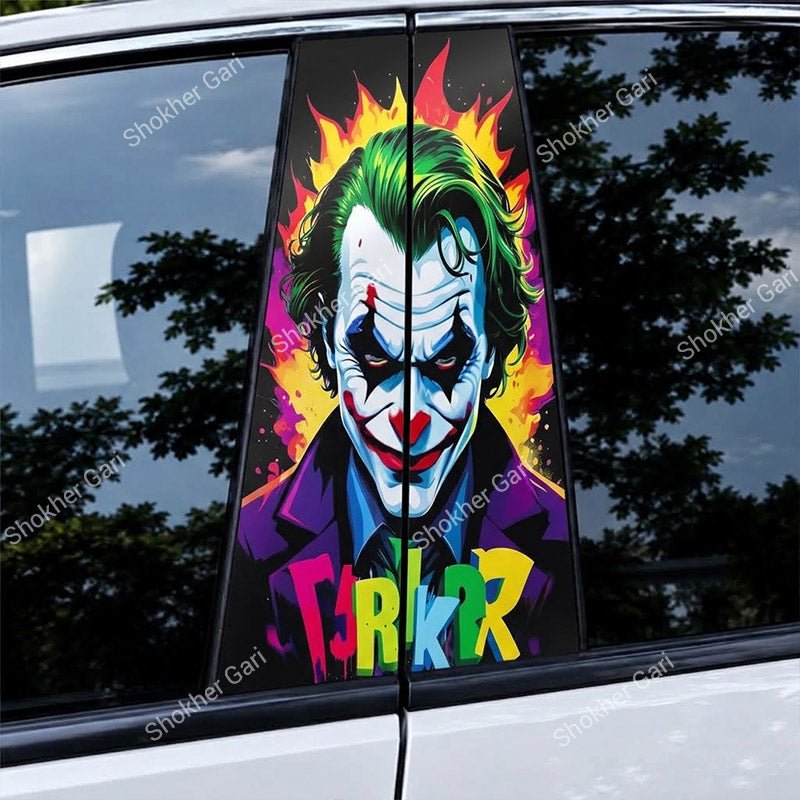 Car Door Pillar Sticker 3D Graphics Cartoon 2pcs set