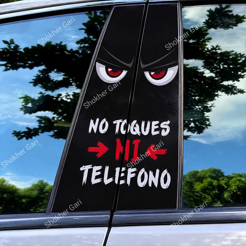 Car Door Pillar Sticker 3D Graphics Cartoon 2pcs set