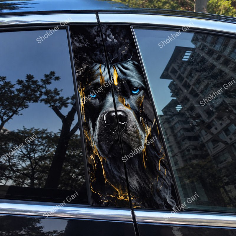 Car Door Pillar Sticker 3D Graphics Cartoon 2pcs set