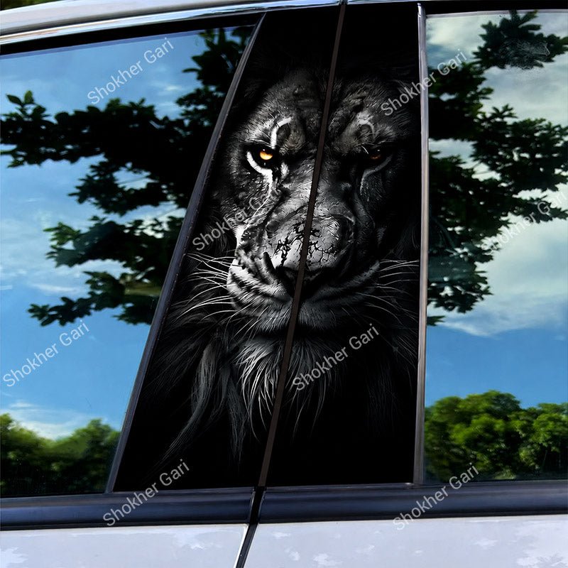 Car Door Pillar Sticker 3D Graphics Cartoon 2pcs set