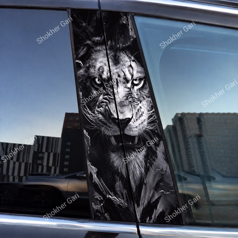 Car Door Pillar Sticker 3D Graphics Cartoon 2pcs set