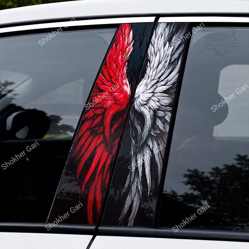 Car Door Pillar Sticker 3D Graphics Cartoon 2pcs set