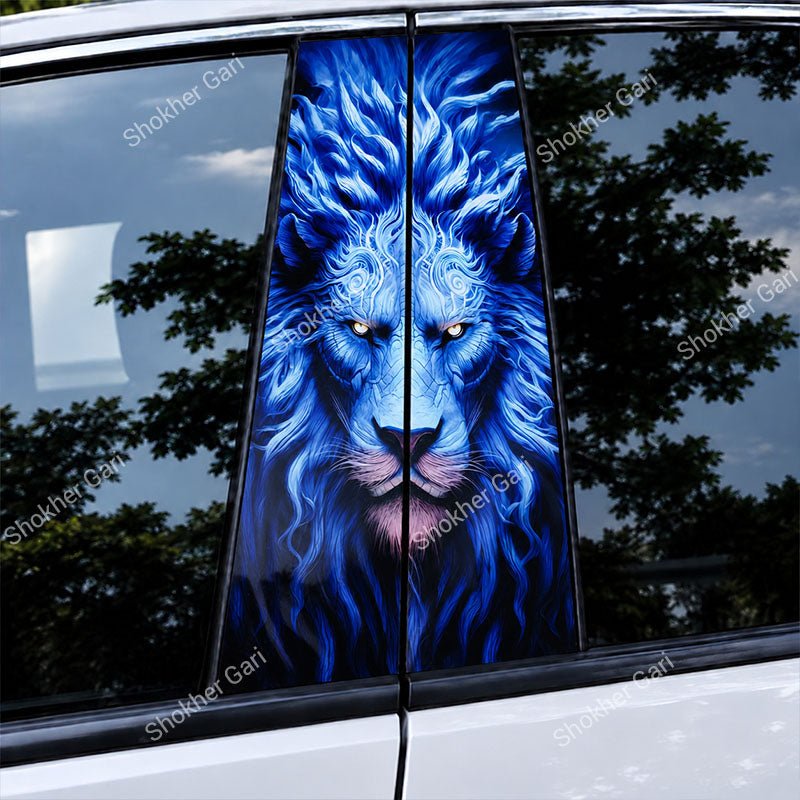 Car Door Pillar Sticker 3D Graphics Cartoon 2pcs set