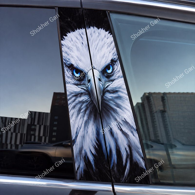 Car Door Pillar Sticker 3D Graphics Cartoon 2pcs set