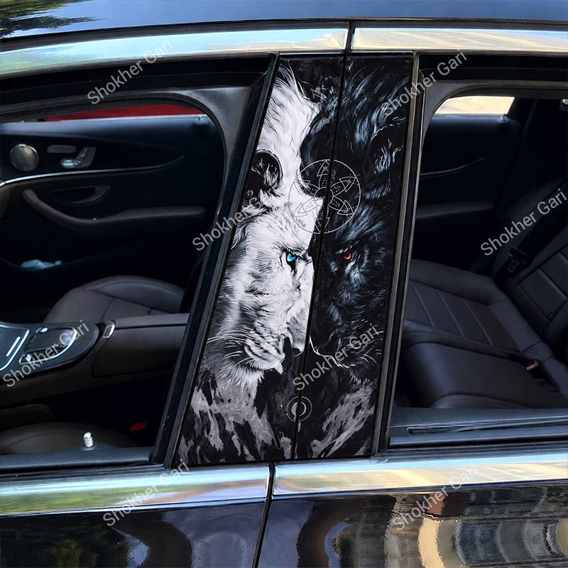 Car Door Pillar Sticker 3D Graphics Cartoon 2pcs set