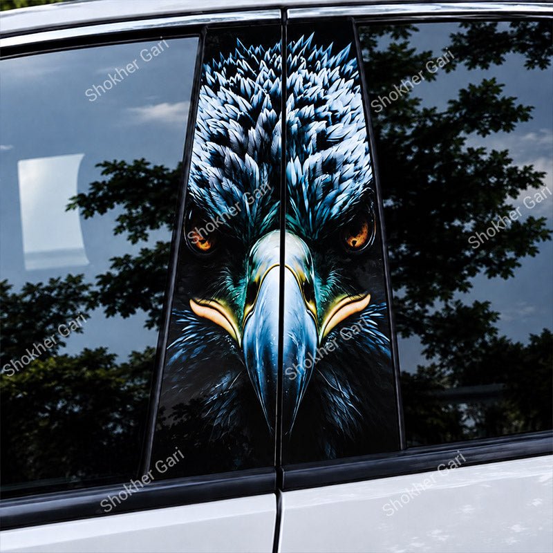Car Door Pillar Sticker 3D Graphics Cartoon 2pcs set