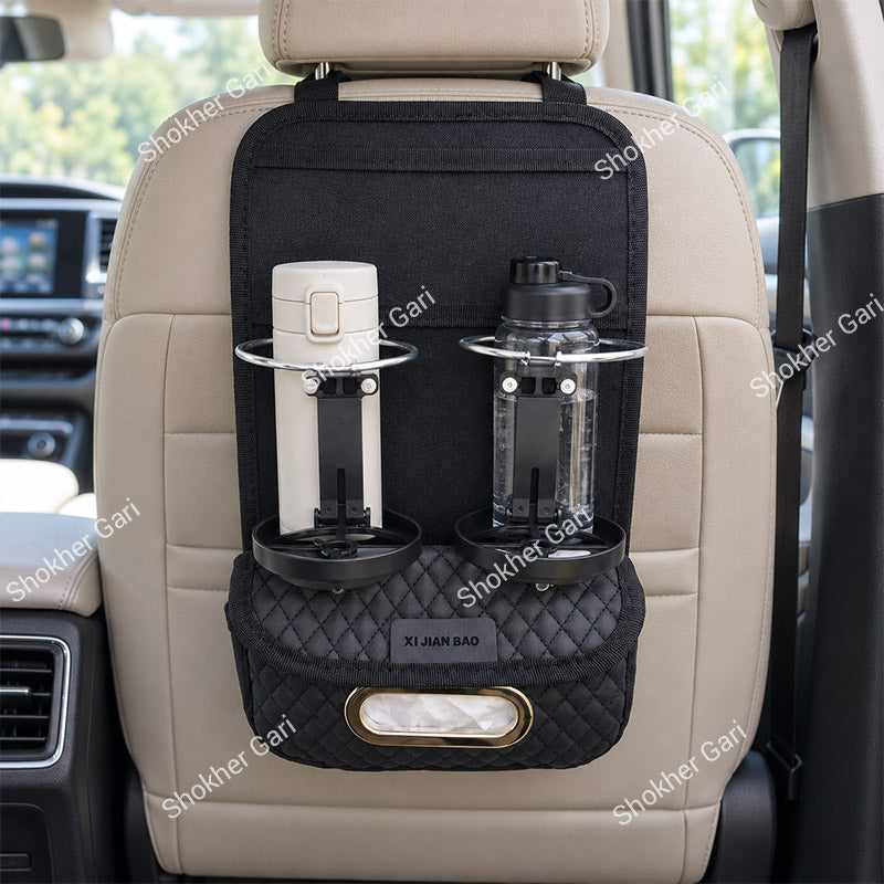 1 Pcs Car Back Seat Organizer Small Size Tissue And Drink Holder