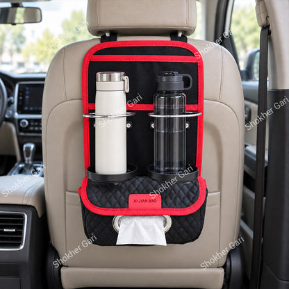 1 Pcs Car Back Seat Organizer Small Size Tissue And Drink Holder