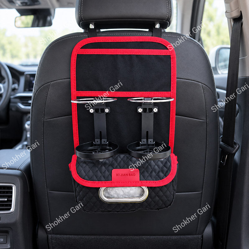 1 Pcs Car Back Seat Organizer Small Size Tissue And Drink Holder