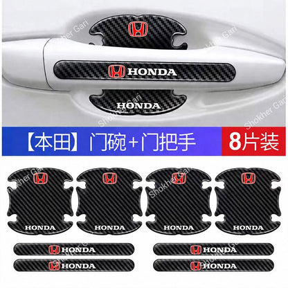 Car Carbon Fiber 8-Piece Door Handle Sticker Set