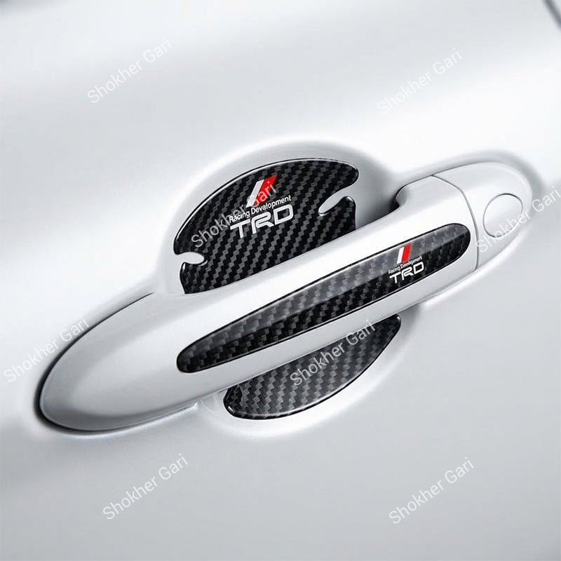 Car Carbon Fiber 8-Piece Door Handle Sticker Set