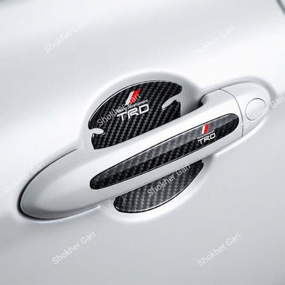 Car Carbon Fiber 8-Piece Door Handle Sticker Set