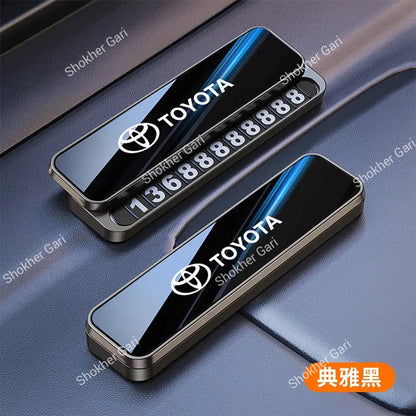 Car Toyota Hidden Parking Contact Number Card