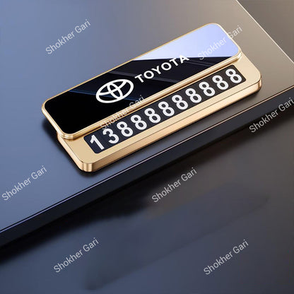 Car Toyota Hidden Parking Contact Number Card