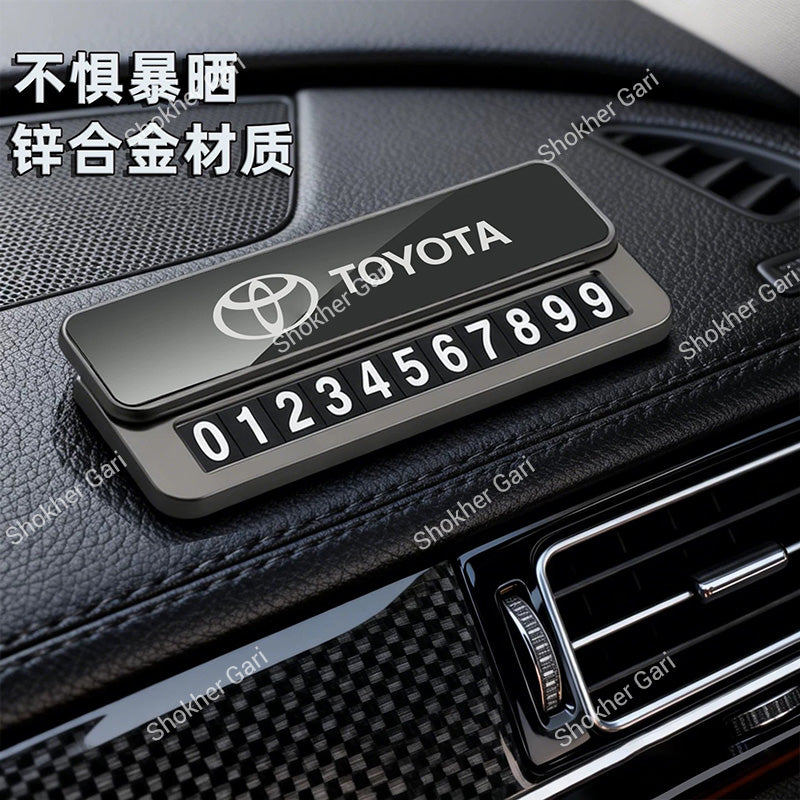 Car Toyota Hidden Parking Contact Number Card