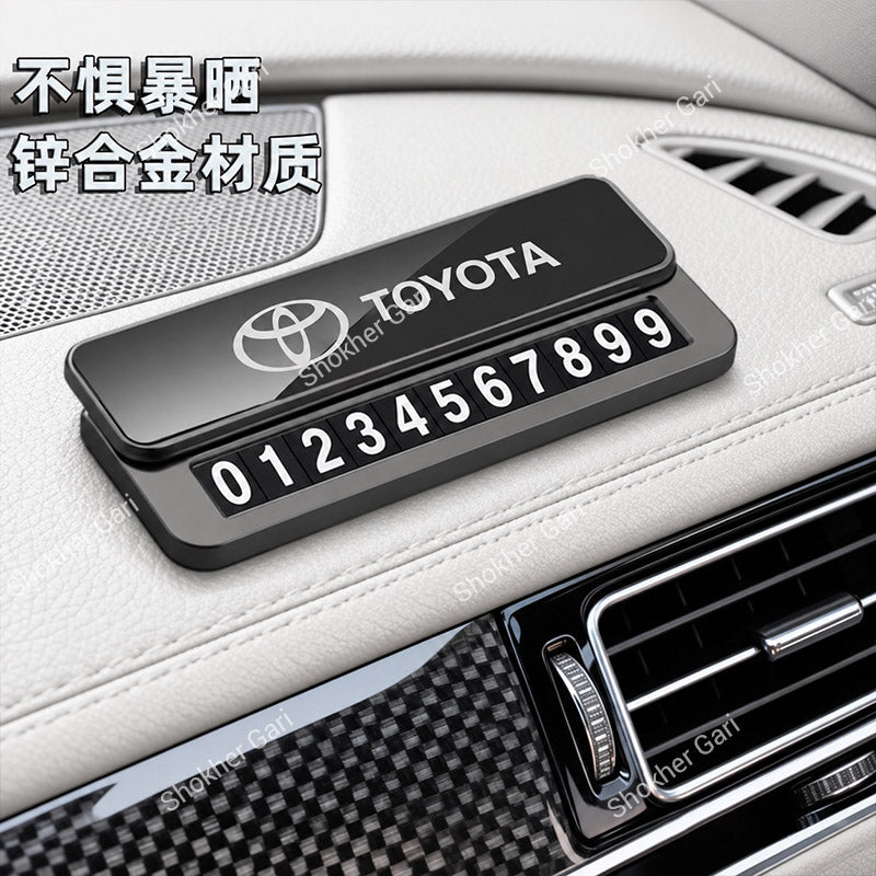Car Toyota Hidden Parking Contact Number Card