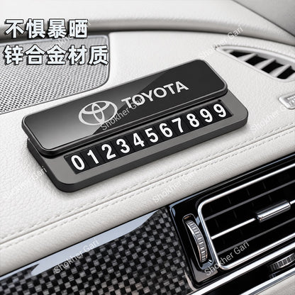 Car Toyota Hidden Parking Contact Number Card