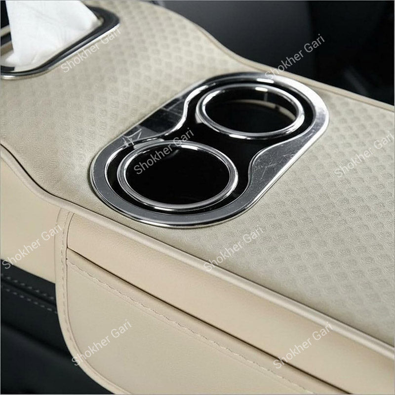 Car 5-in-1 Multifunctional Armrest Tissue Box with Cup Holder and Storage Organizer