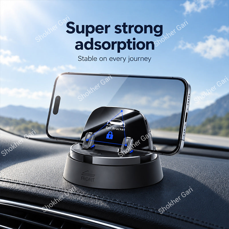 Car Electric Dashboard Phone Mount with One-Touch Automatic Locking System