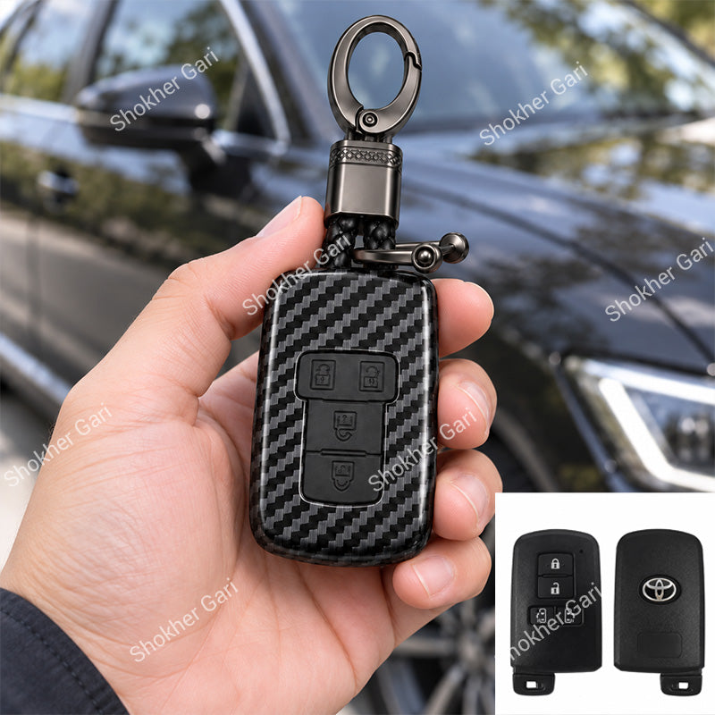M/Y Car Esquire, Noah,Sienta Carbon Fiber Style Smart Key Cover Case with Premium Keychain