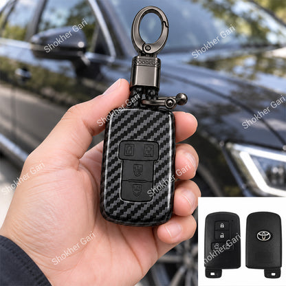 M/Y Car Esquire, Noah,Sienta Carbon Fiber Style Smart Key Cover Case with Premium Keychain