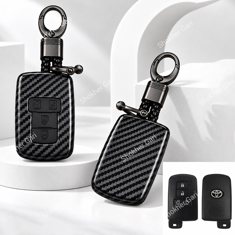 M/Y Car Esquire, Noah,Sienta Carbon Fiber Style Smart Key Cover Case with Premium Keychain