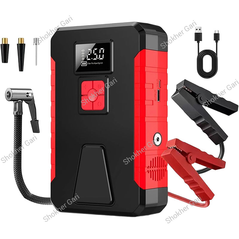 Car Portable Battery Booster with 160 PSI Air Pump and USB Charging