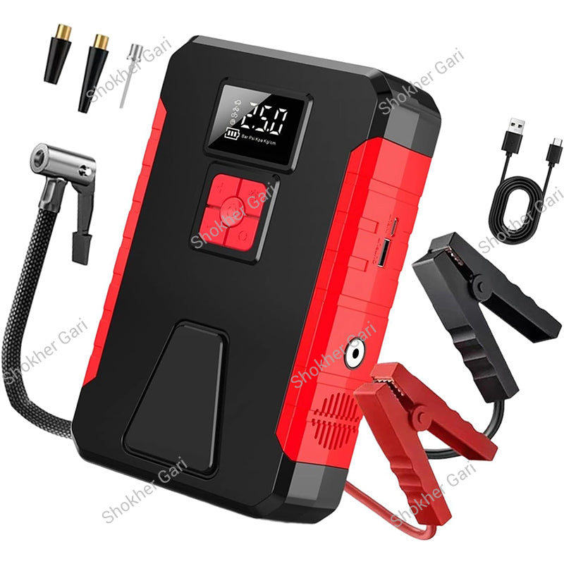 Car Portable Battery Booster with 160 PSI Air Pump and USB Charging