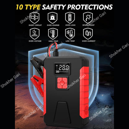 Car Portable Battery Booster with 160 PSI Air Pump and USB Charging